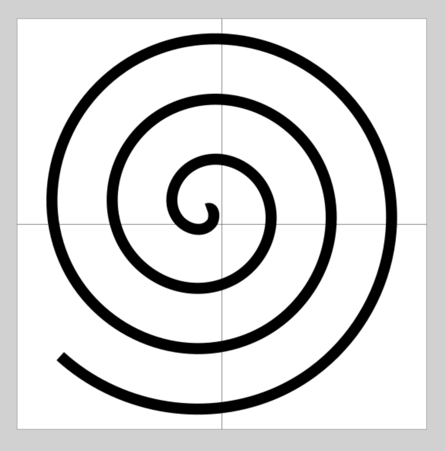 A spiral going across four pages